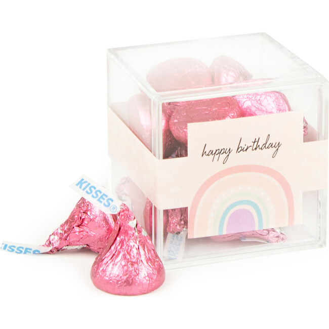 Happy Birthday Rainbow JUST CANDY® Favor Cube with Hershey's Kisses, Set of 12