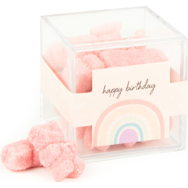 Happy Birthday Rainbow JUST CANDY® Favor Cube with Gummy Bears, Set of 12