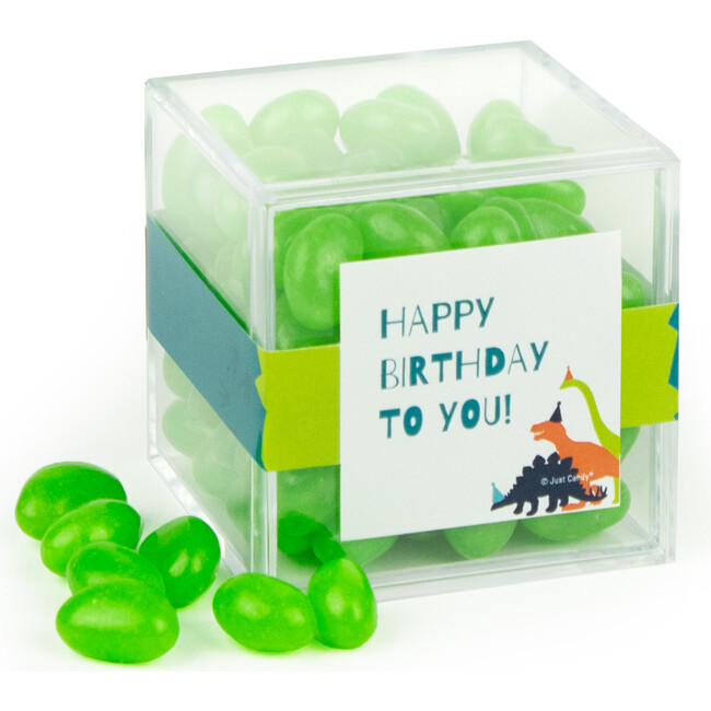 Happy Birthday Dinosaur JUST CANDY® Favor Cube with Jelly Beans, Set of 12