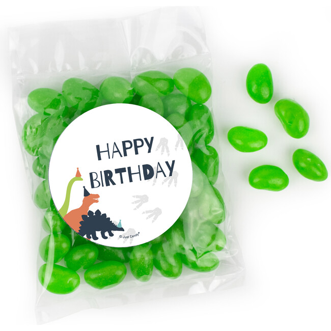 Happy Birthday Dinosaur Party Favor Bag with Jelly Beans, Set of 12