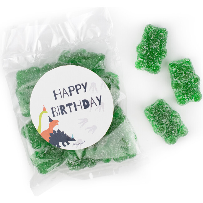 Happy Birthday Dinosaur Party Favor Bag with Gummy Bears, Set of 12