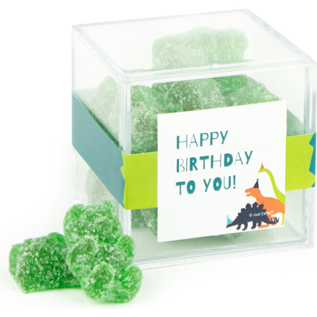 Happy Birthday Dinosaur JUST CANDY® Favor Cube with Gummy Bears, Set of 12