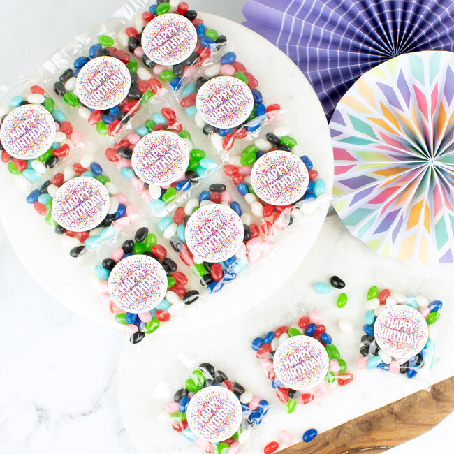 Happy Birthday Confetti Party Favor Bag with Jelly Beans, Set of 12 - Other Accessories - 2
