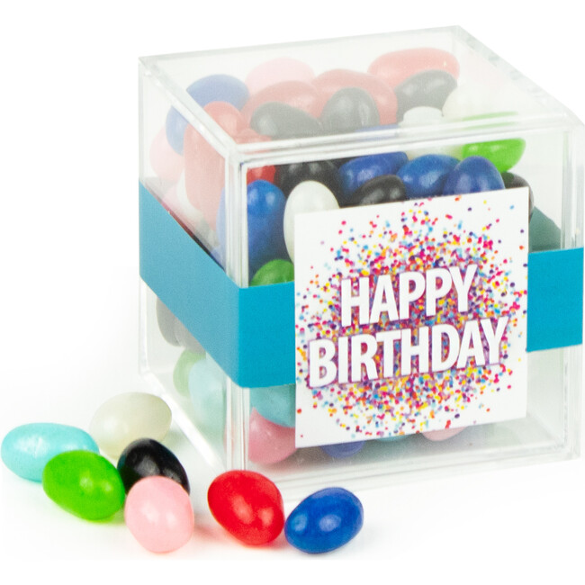 Happy Birthday Confetti JUST CANDY® Favor Cube with Jelly Beans, Set of 12