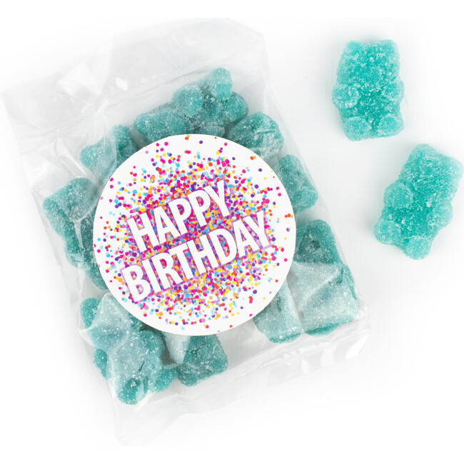 Happy Birthday Confetti Party Favor Bag with Gummy Bears, Set of 12