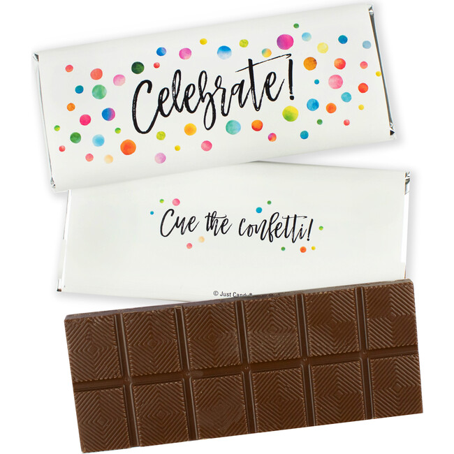 Celebrate Wrapped Belgian Milk Chocolate Candy Bar, Set of 18