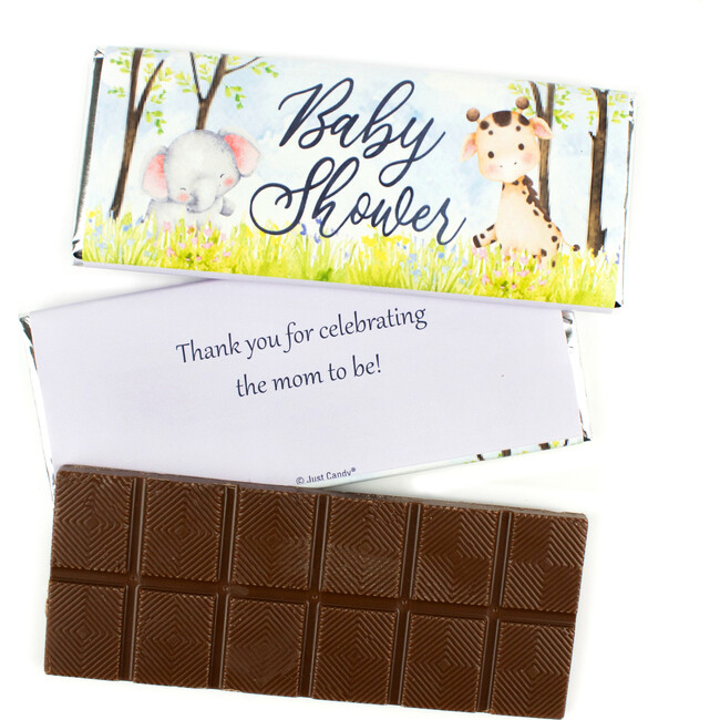 Baby Shower Wrapped Belgian Milk Chocolate Candy Bar, Set of 18