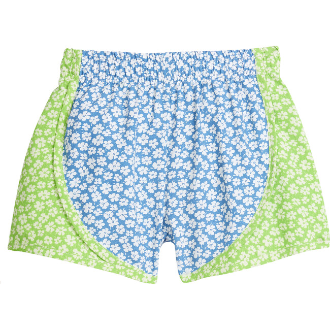 Cinched Waist Track Shorts, Mixed Lawn Floral