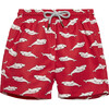 Shark Swimshort, Red - Swim Trunks - 1 - thumbnail