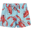 Little Lobster Swimshort, Aqua - Swim Trunks - 1 - thumbnail