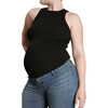 Women's The Ribbed Ruched Maternity Tank, Black - Tank Tops - 1 - thumbnail