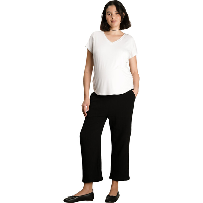 Women's Remy Smocked Cotton Pant, Black