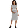 Women's Lydia Striped Knit Knotted Dress, Black & White - Dresses - 1 - thumbnail