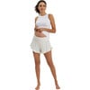 Women's Fleur Smocked Waist Ruffle Trim Maternity Short, Gardenia Dot - Pajamas - 1 - thumbnail