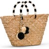 Women's St. Tropez Woven Seagrass Tote, Black & White - Bags - 3