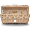 Women's Lou Woven Wicker Clutch, Natural & White - Bags - 2