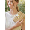 Women's Lou Woven Wicker Clutch, Natural & White - Bags - 4