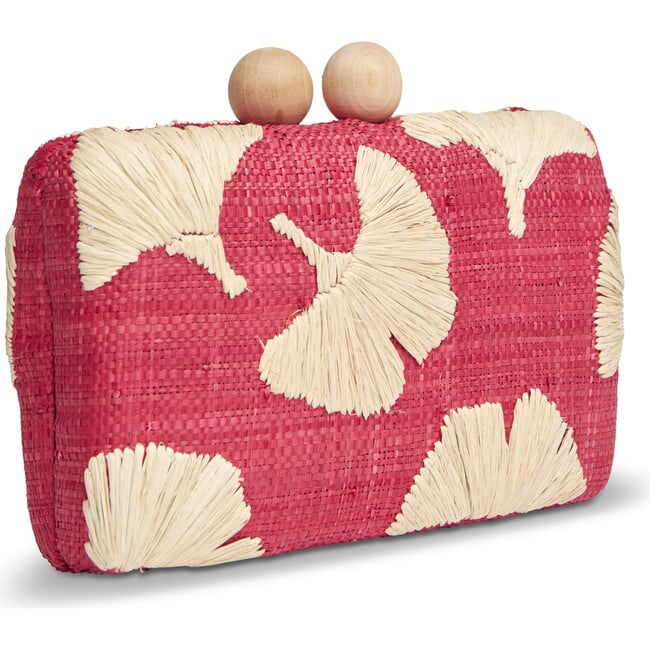 Women's Ami Raffia Clutch, Red - Bags - 3