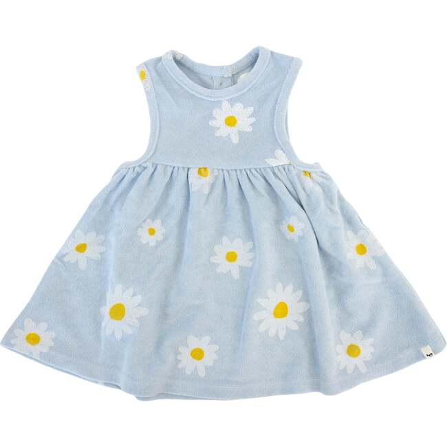 White Daisies Print Tank Dress, Sky Blue