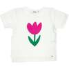 Tulip Terry Applique Slub Raw Edge Tee, Oyster - T-Shirts - 1 - thumbnail