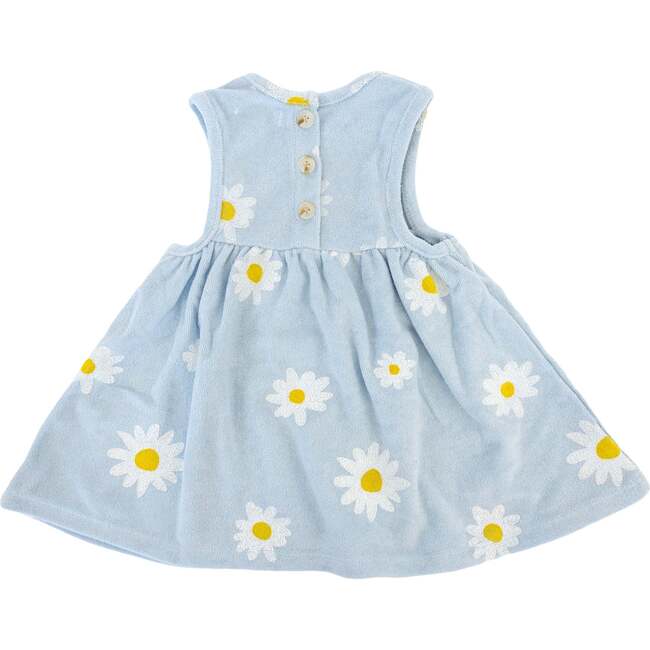 White Daisies Print Tank Dress, Sky Blue - Dresses - 2