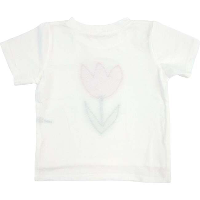 Tulip Terry Applique Slub Raw Edge Tee, Oyster - T-Shirts - 2