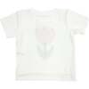 Tulip Terry Applique Slub Raw Edge Tee, Oyster - T-Shirts - 2