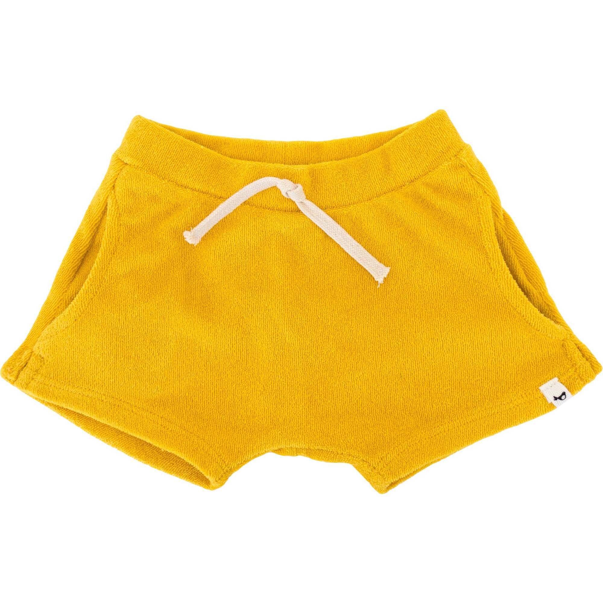 Pocket Drawstring Terry Baby Shorts, Golden - Shorts - 1