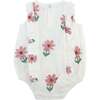 Picking Daisies Print Millie Ruffle Bubble, Oyster - Rompers - 2