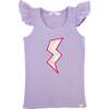 Lightning Bolt Flutter Sleeve Tank, Orchid - Tank Tops - 1 - thumbnail