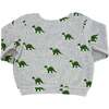 Dinosaur Print Brooklyn Cotton Terry Boxy, Heather Gray - Sweatshirts - 2