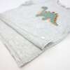 Dinosaur Terry Applique Raw Edge Tee, Heather Gray - T-Shirts - 4