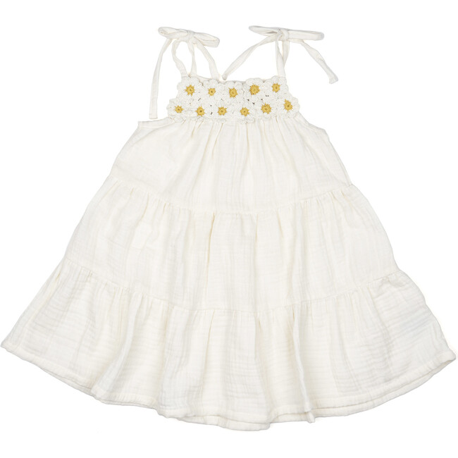 Crochet Garden Dress, White Daisy