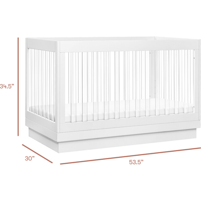 Harlow Acrylic 3-in-1 Convertible Crib with Toddler Bed Conversion Kit - Cribs - 6