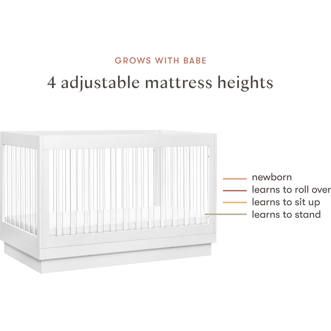 Harlow Acrylic 3-in-1 Convertible Crib with Toddler Bed Conversion Kit - Cribs - 8