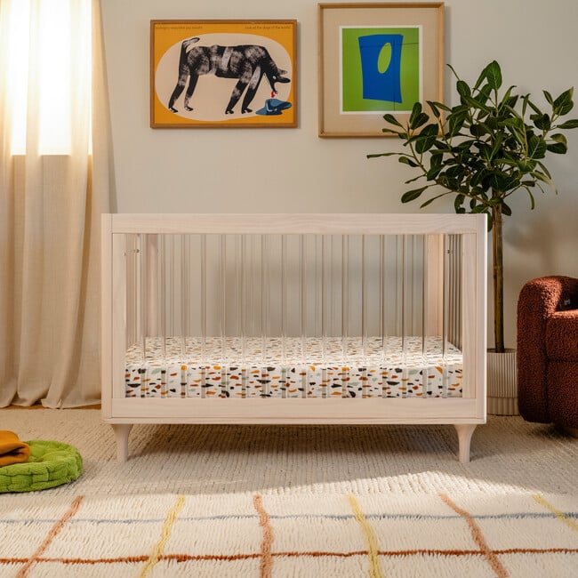 Lolly 3-in-1 Convertible Crib with Toddler Bed Conversion Kit, Washed Natural/Acrylic - Cribs - 2