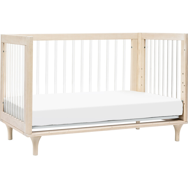 Lolly 3-in-1 Convertible Crib with Toddler Bed Conversion Kit, Washed Natural/Acrylic - Cribs - 7