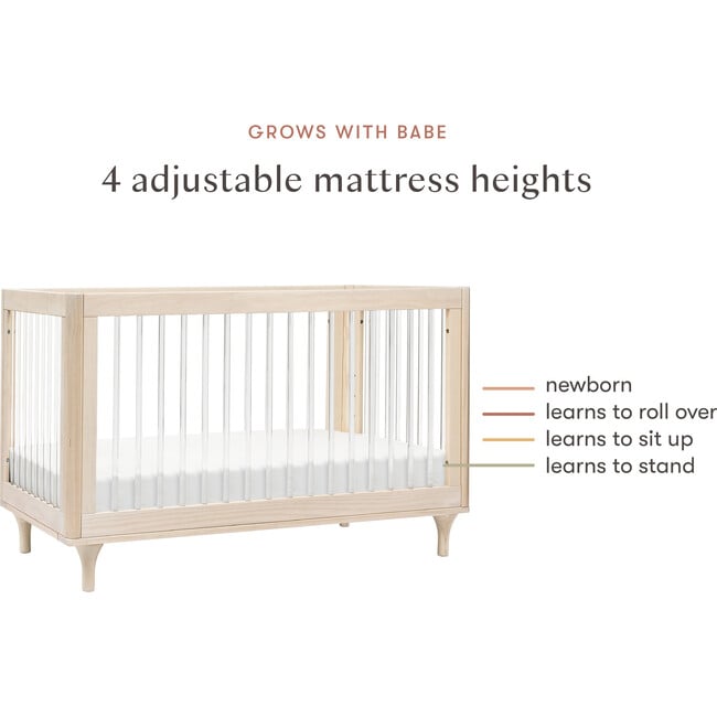 Lolly 3-in-1 Convertible Crib with Toddler Bed Conversion Kit, Washed Natural/Acrylic - Cribs - 8