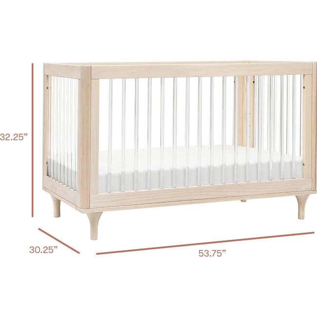 Lolly 3-in-1 Convertible Crib with Toddler Bed Conversion Kit, Washed Natural/Acrylic - Cribs - 10