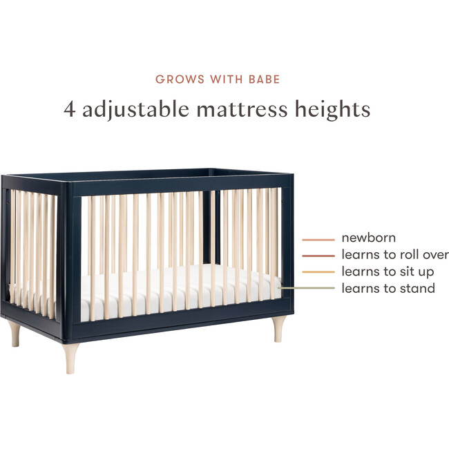 Lolly 3-in-1 Convertible Crib with Toddler Bed Conversion Kit, Navy - Cribs - 8