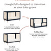 Lolly 3-in-1 Convertible Crib with Toddler Bed Conversion Kit, Navy - Cribs - 9