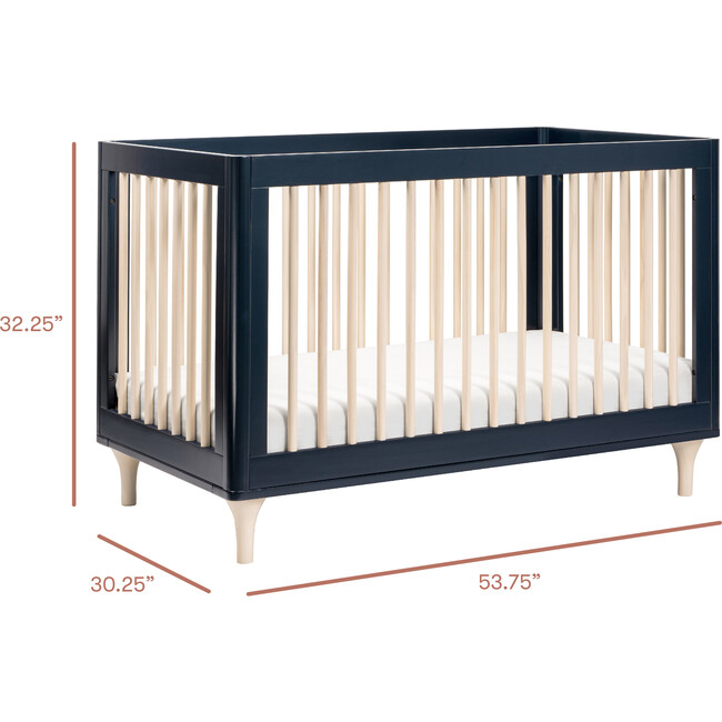 Lolly 3-in-1 Convertible Crib with Toddler Bed Conversion Kit, Navy - Cribs - 10