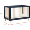 Lolly 3-in-1 Convertible Crib with Toddler Bed Conversion Kit, Navy - Cribs - 10