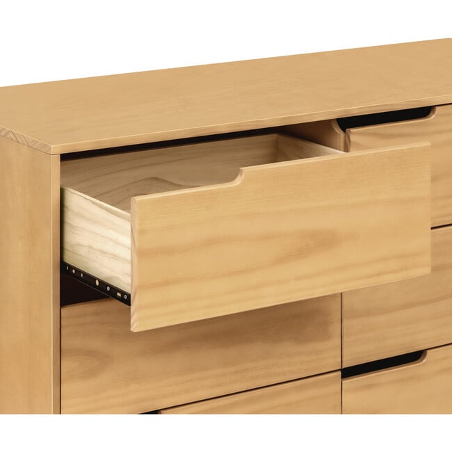 Hudson 6-Drawer Assembled Double Dresser, Honey - Dressers - 6