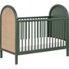 Bondi Cane 3-in-1 Convertible Crib, Forest Green & Natural Cane - Cribs - 1 - thumbnail