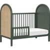 Bondi Cane 3-in-1 Convertible Crib, Forest Green & Natural Cane - Cribs - 5