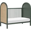 Bondi Cane 3-in-1 Convertible Crib, Forest Green & Natural Cane - Cribs - 6