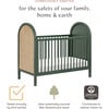 Bondi Cane 3-in-1 Convertible Crib, Forest Green & Natural Cane - Cribs - 7