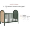 Bondi Cane 3-in-1 Convertible Crib, Forest Green & Natural Cane - Cribs - 8