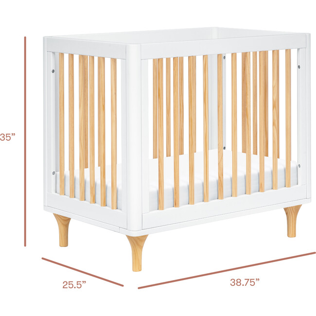 Lolly 4-in-1 Convertible Mini Crib and Twin Bed with Toddler Bed Conversion Kit,  White / Natural - Cribs - 8